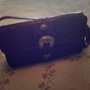 American West tooled leather handbag